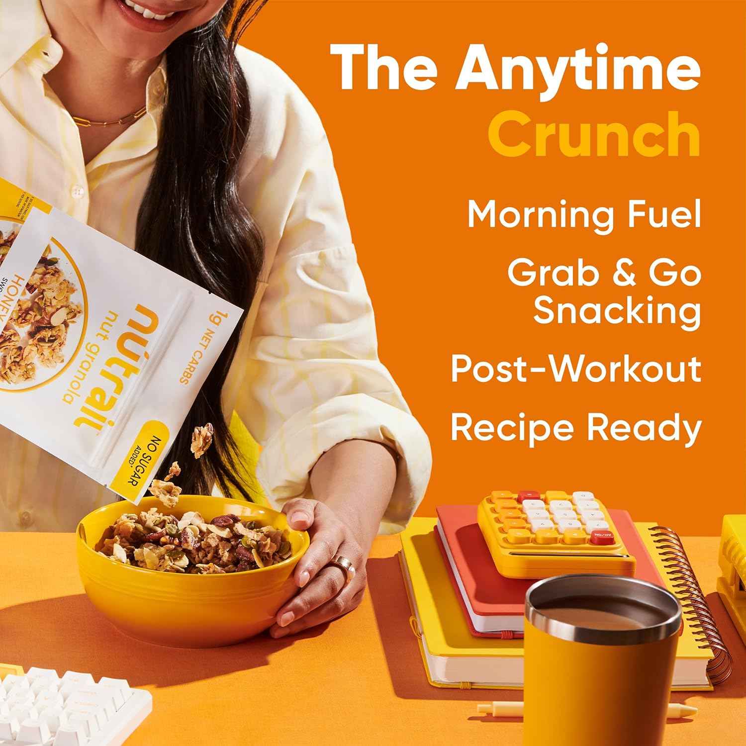 NuTrail Nut Granola Cereal, Honey Nut, No Sugar Added, Keto, Low Carb, Gluten Free, Grain Free, Healthy Breakfast 8 oz.