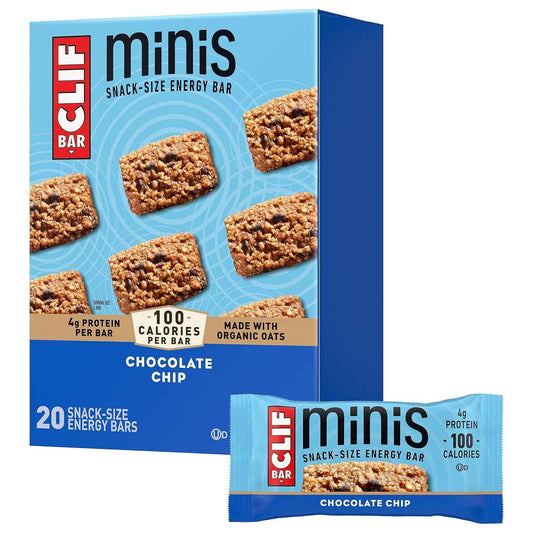 CLIF BAR Minis - Chocolate Chip - Made with Organic Oats - 4g Protein - Non-GMO - Plant Based - Snack-Size Energy Bars - 0.99 oz