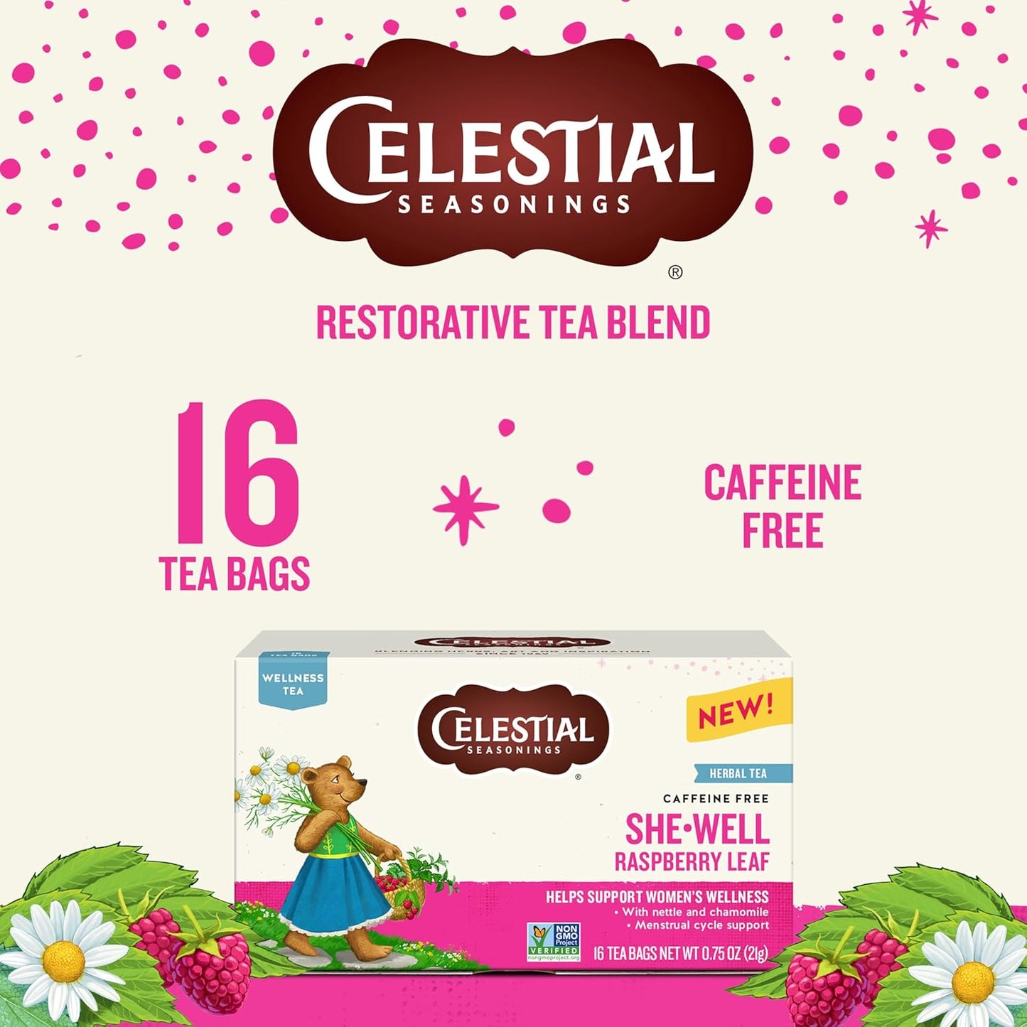 Celestial_Seasonings_SheWell_Raspberry_Leaf_Wellness_Tea,_Caffeine_Free,_16_Tea_Bags_Box