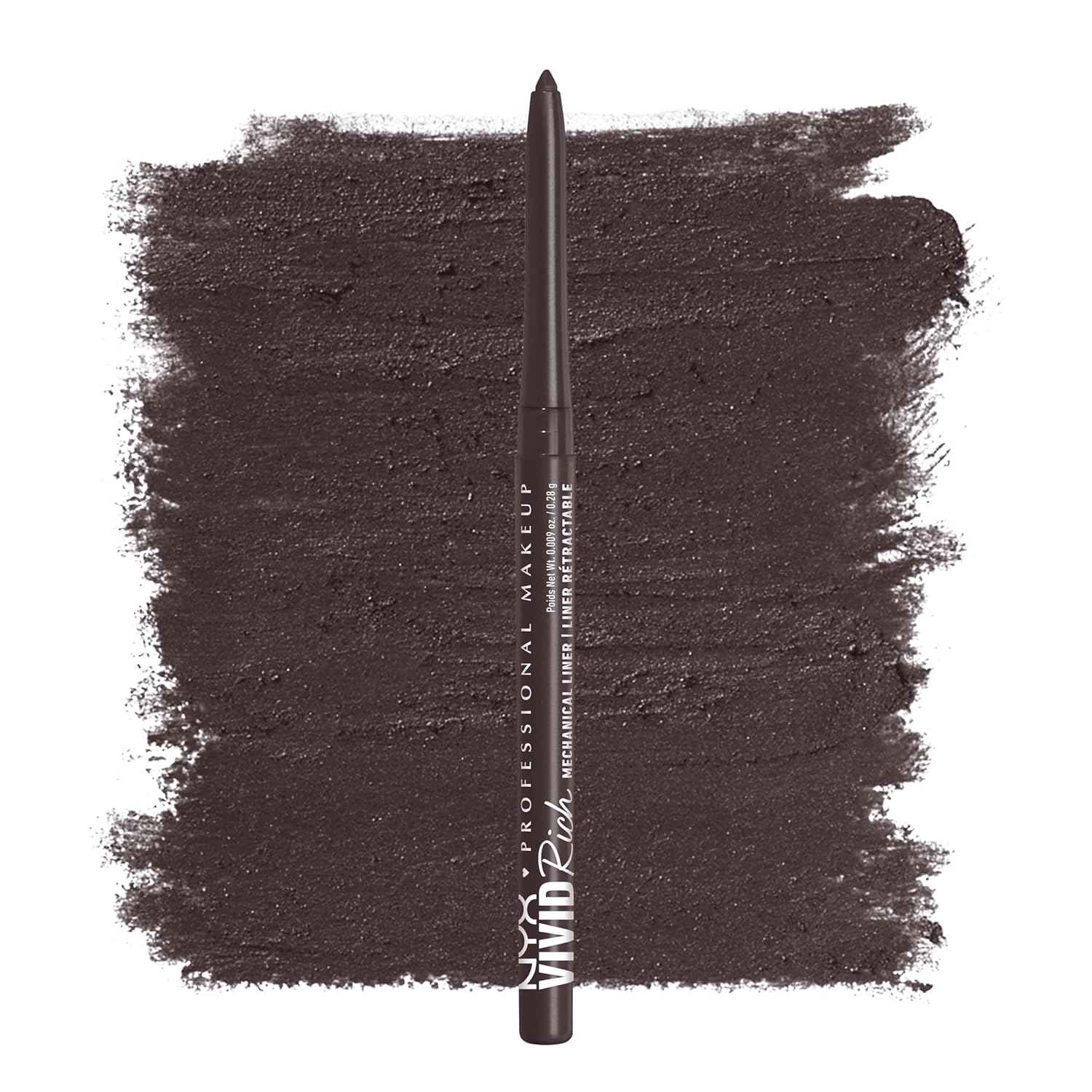 NYX PROFESSIONAL MAKEUP Vivid Rich Mechanical Eye Pencil, Vivid Rich Mechanical, Creamy Retractable Eyeliner - Brown Eyeliner