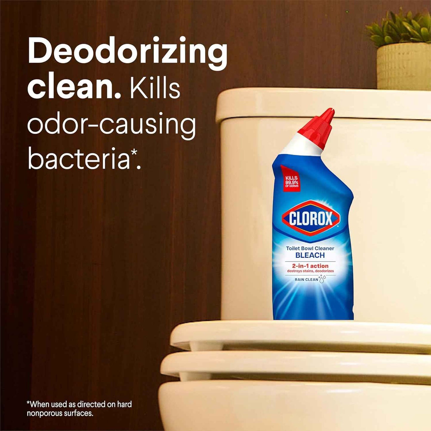 Clorox Toilet Bowl Cleaner Bleach, Rain Clean, 24 Fluid Ounces, Pack of 2 (Package May Vary)