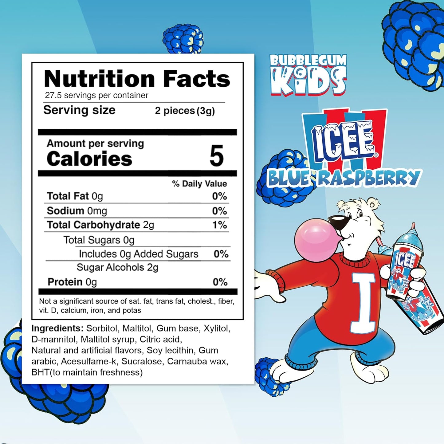 Bubblegum_Kids_ICEE_Blue_Raspberry_Chiclet_Gum_|_Halloween_Candy_|_Sugarless_Gum_|_Chewing_Gum_|_Vegan,_Peanut_Free,_Low_Calorie_Nostalgic_Candy_Alternative_for_Kids_&_Adults_|_1_Pack