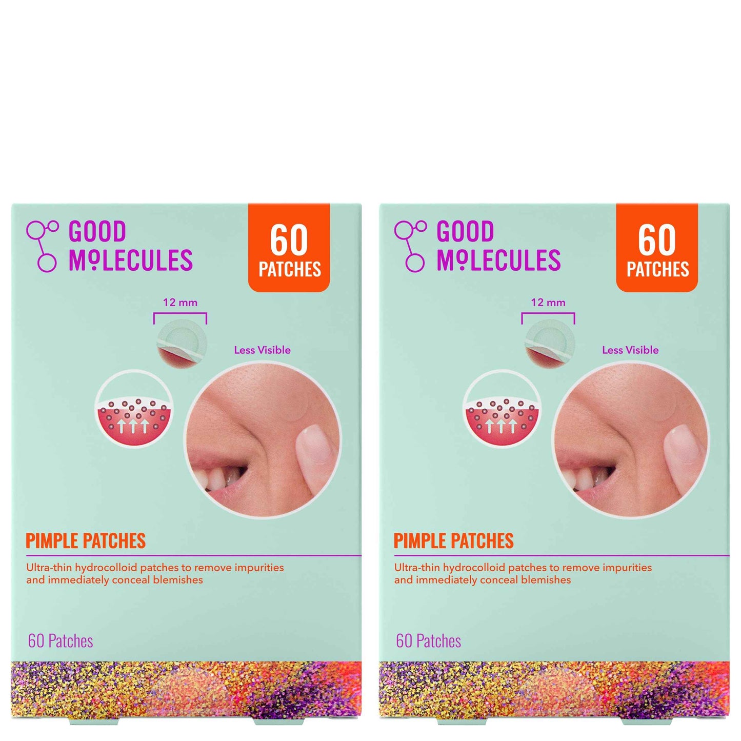 Good Molecules Pimple Patches for Face, Ultra-Thin Hydrocolloid Acne & Zit Patches, Invisible Under Makeup, Clinically Tested Acne Spot Treatment