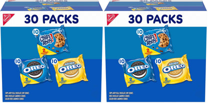 Nabisco Sweet Treats Cookie Variety Pack OREO, OREO Golden & CHIPS AHOY!, 30 Snack Packs (2 Cookies Per Pack)