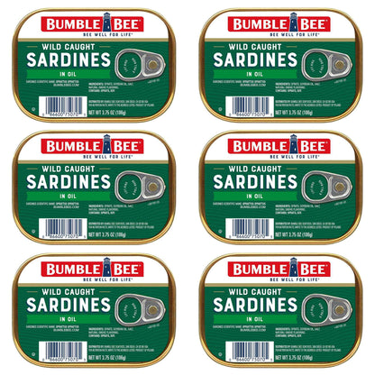 Bumble Bee Sardines, 3.75 oz Tin - Wild Caught, Gluten Free, Keto, Kosher