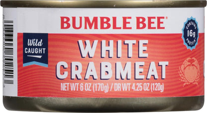 Bumble_Bee_White_Flake_Crab_Meat_in_Water,_6_oz_Can_-_16g_Protein_&_1g_Carb_Per_Serving_-_Wild_Caught,_Flaky,_Drain_Before_Use,_6_Ounce_(Pack_of_1)