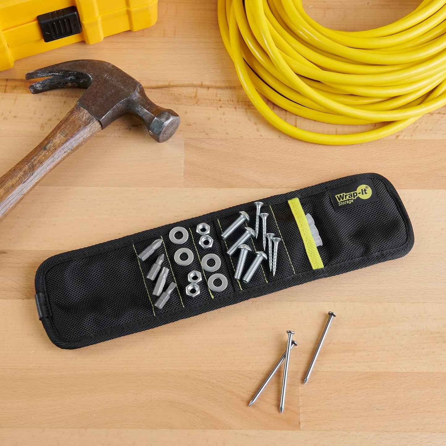 MagSnap_Magnetic_Wristband_by_Wrap-It_Storage_-_Black_-_Great_Father_Gift_Wrist_Magnet_Tool_Belt_and_Screw_Holder