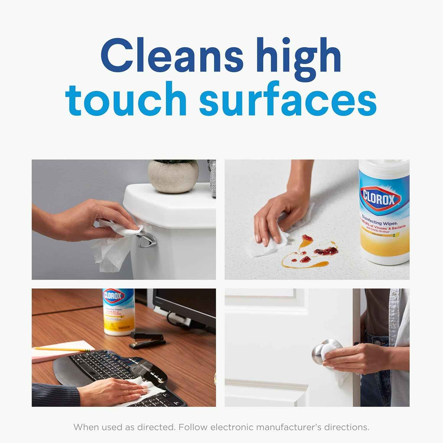 Clorox 30112 Disinfecting Wipe, Fresh/Lemon Fresh Scent (525 Count)