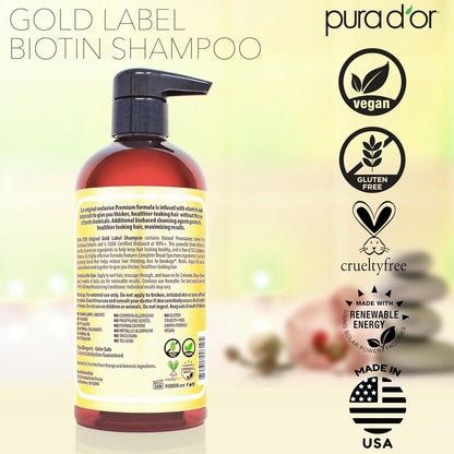 PURA_D'OR_Original_Gold_Label_Anti-Thinning_Shampoo_-_CLINICALLY_TESTED_-_Biotin_&_Argan_Oil_–_Sulfate-Free_Strengthening_&_Volumizing_for_Fuller-Looking_Hair,_Men_&_Women,_Natural_Earthy_Scent_16_oz