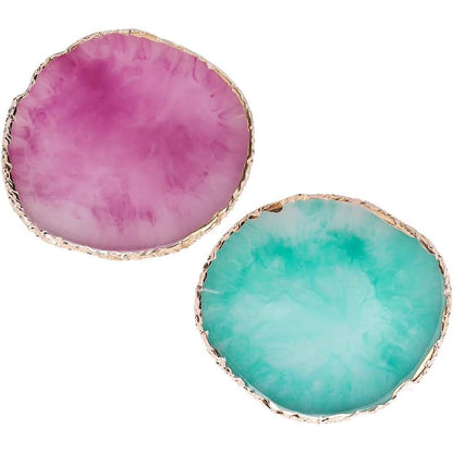 2_Pcs_Resin_Nail_Art_Palette,_Nail_Art_Painting_Palettes_Gold_Edge_Nail_Holder_Nail_Art_Display_Board