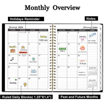 2024_Planner_-_Weekly_and_Monthly_Planner_from_January_2024_-_December_2024,_2024_Daily_Planner_Notebook_with_12_Monthly_Tabs,_Spiral_Twin-Wire_Binding,_6.3"_x_8.4"
