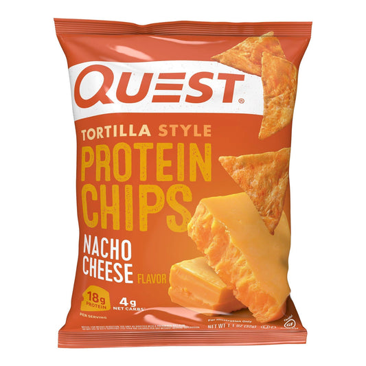 Quest_Nutrition_Nacho_Cheese_Tortilla_Style_Protein_Chips,_18g_Protein,_4g_Net_Carb,_Low_Carb,_Gluten_Free,_1.1_oz_(Pack_of_12)