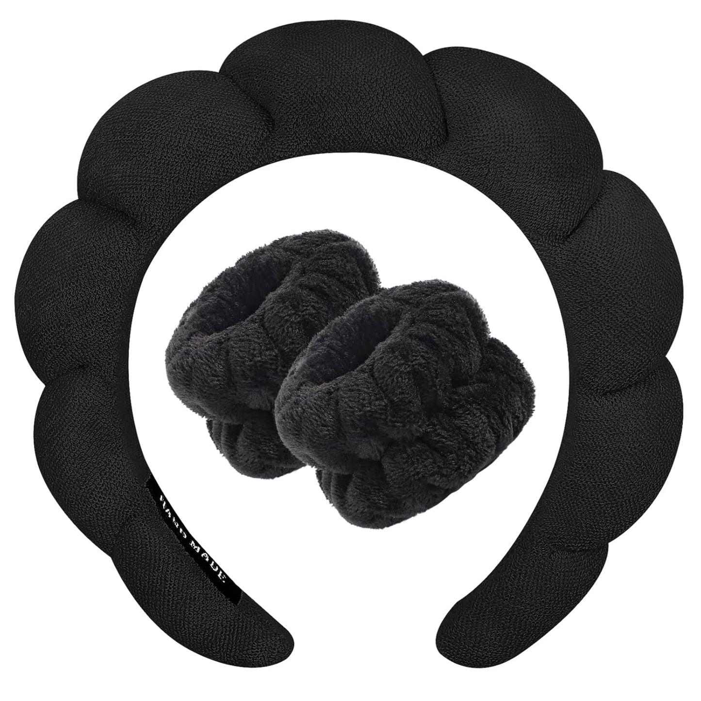 Spa_Headband_for_Washing_Face_Wristband_Sponge_Makeup_Skincare_Headband_Terry_Cloth_Bubble_Soft_Get_Ready_Hairband_for_Women_Girl_Puffy_Padded_Headwear_Non_Slip_Thick_Hair_Accessory