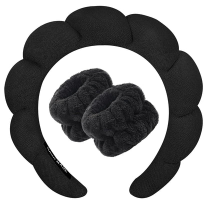 Spa_Headband_for_Washing_Face_Wristband_Sponge_Makeup_Skincare_Headband_Terry_Cloth_Bubble_Soft_Get_Ready_Hairband_for_Women_Girl_Puffy_Padded_Headwear_Non_Slip_Thick_Hair_Accessory