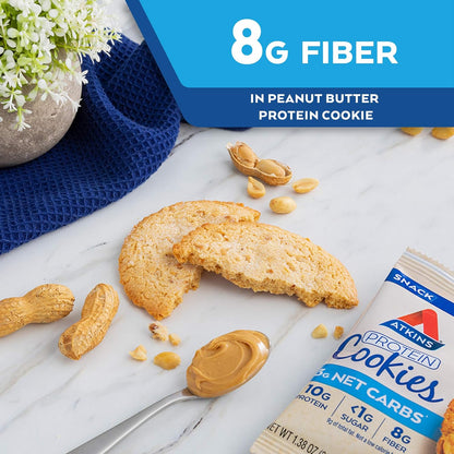 Atkins_Peanut_Butter_Protein_Cookie,_Protein_Dessert,_Rich_in_Fiber,_3g_Net_Carb,_1g_Sugar,_Keto_Friendly,_4_Count_Snack_Biscuit