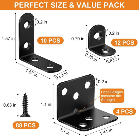 Clean Line Corner Bracket Kit for Uncluttered Floating Shelves and Intentional Living Room Walls