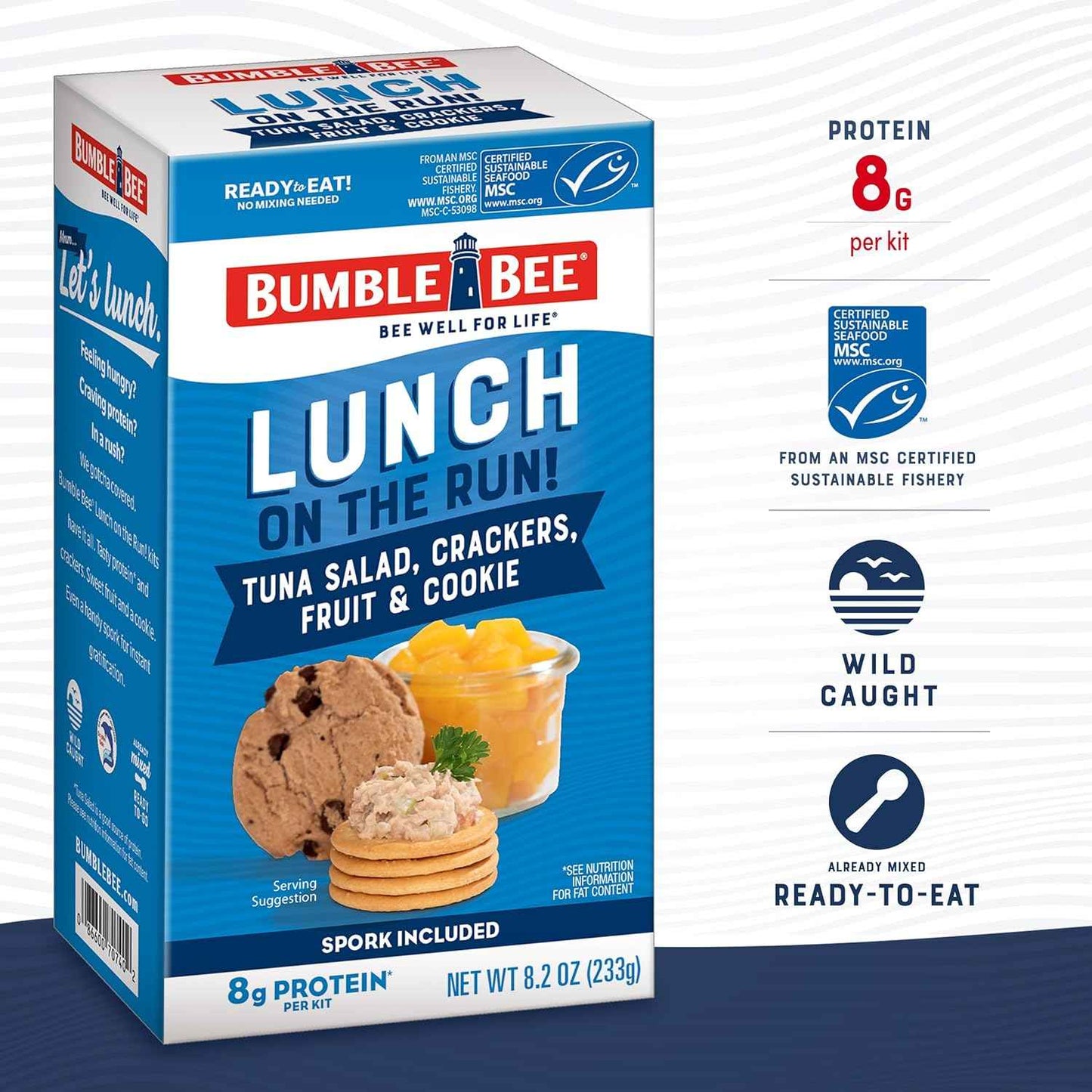 Bumble Bee Wild Caught Tuna Kit for Road Trip and Hotel Stay, No Cooler Needed Protein Lunch in Compact Box