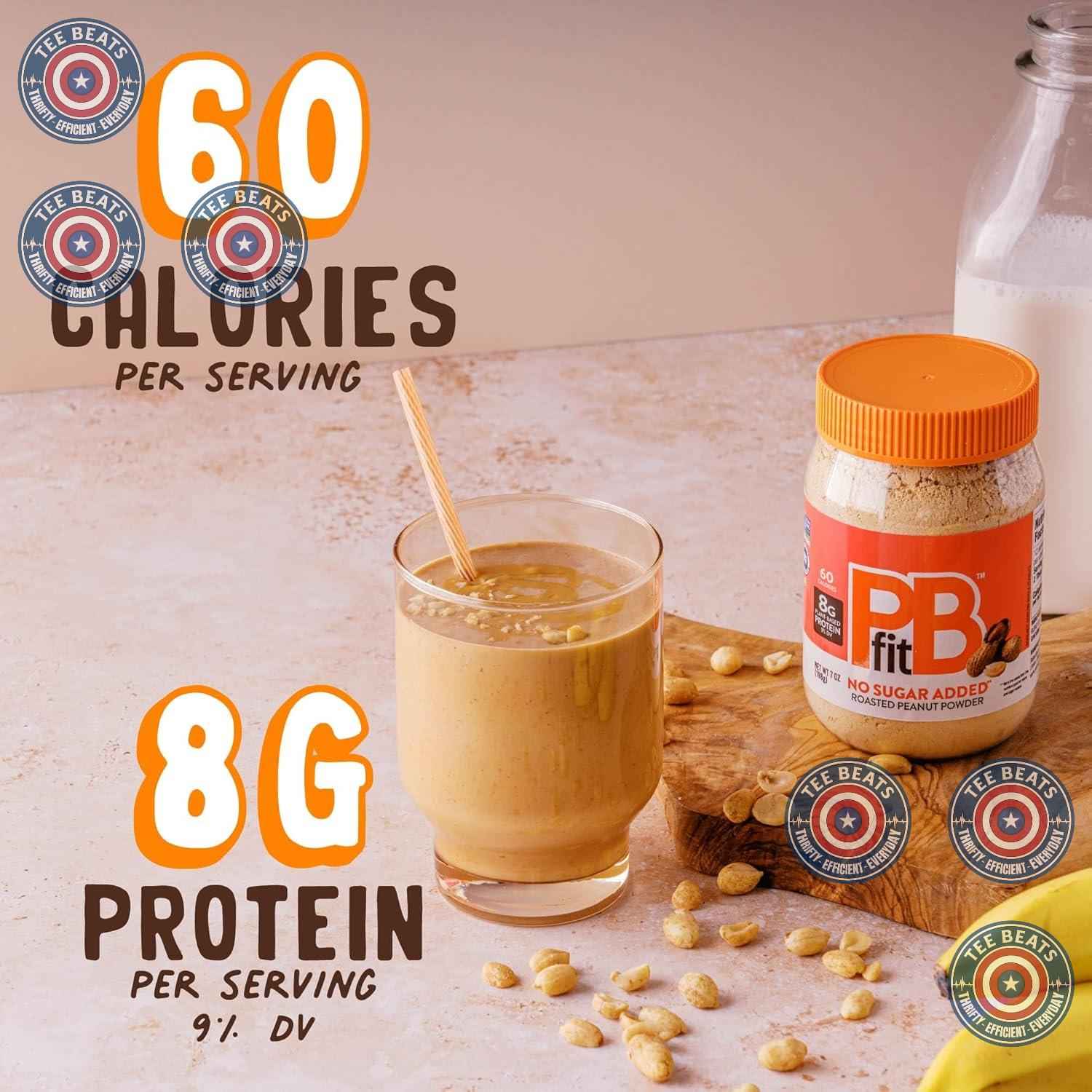 PBfit 7 Ounce Monk Fruit Sweetened Peanut Butter Powder for Blood Sugar Friendly Wellness Diets, 8g Protein Powdered Spread for Keto and Diabetic Friendly Breakfasts