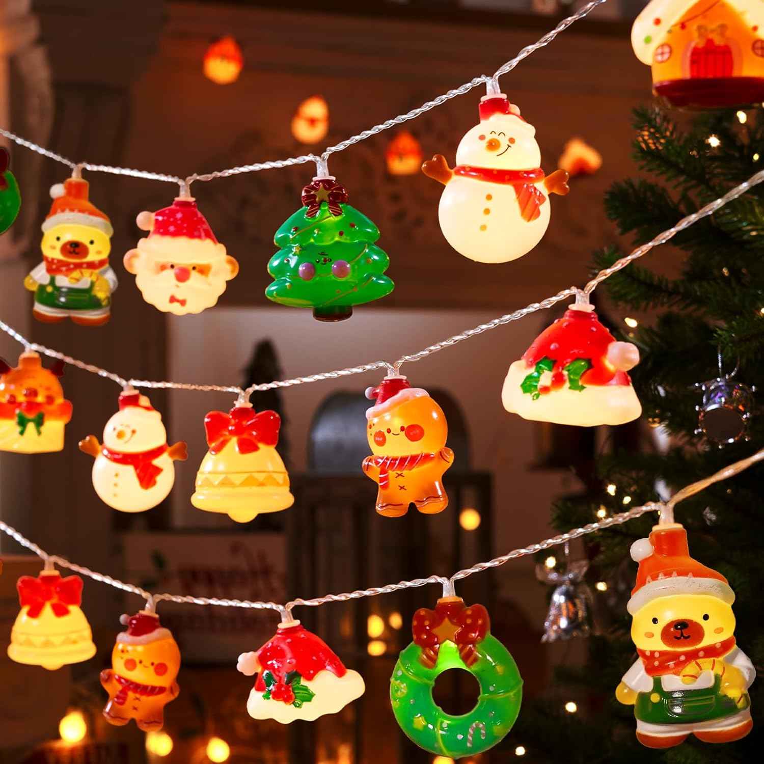 LOLStar Christmas String Lights – Kid Safe Night Light for Nursery and Toddler Bedroom, 9.8FT Battery Operated with Auto Timer
