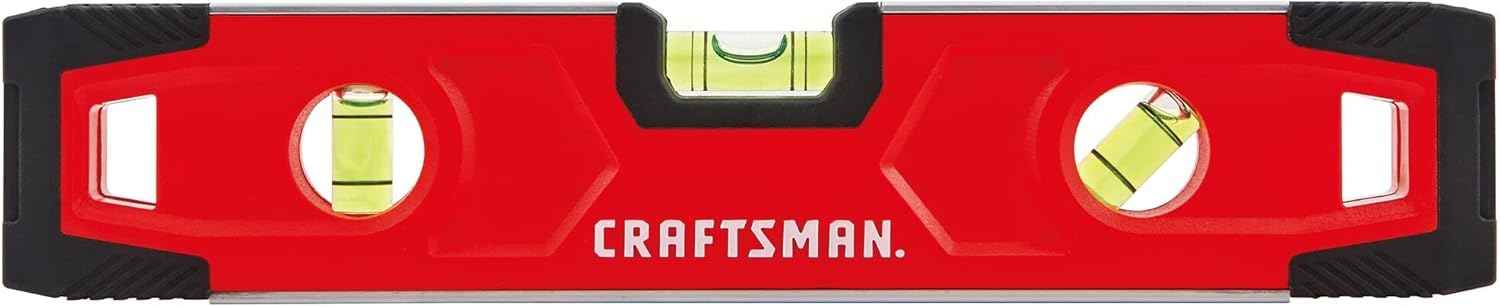 CRAFTSMAN Torpedo Level, Magnetic, 9 inch – Minimalist Three-Vial Design in a Single Pocket Tool