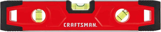 CRAFTSMAN Torpedo Level, Magnetic, 9 inch – Minimalist Three-Vial Design in a Single Pocket Tool
