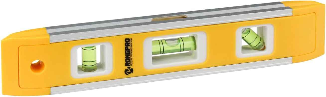 WORKPRO 9 Inch Magnetic Torpedo Level – Hands-Free Mounting on Metal Studs Reduces Dropped Tool Risks on Ladders