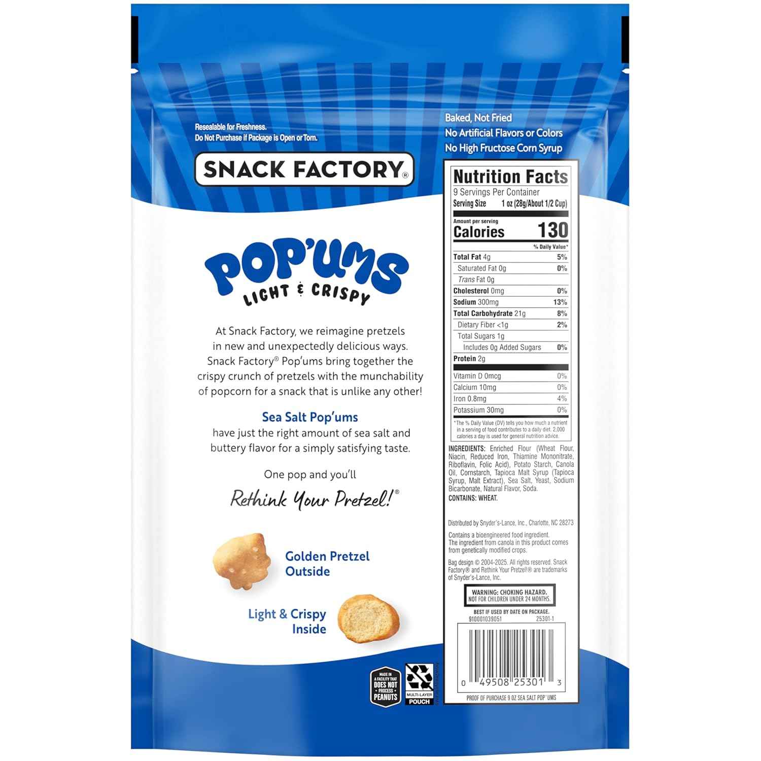 Snack Factory Pop'ums Pretzel Snacks – Office Desk Midday Crunch for the 3pm Slump