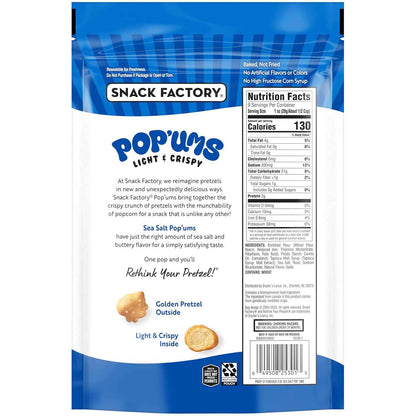 Snack Factory Pop'ums Pretzel Snacks – Office Desk Midday Crunch for the 3pm Slump