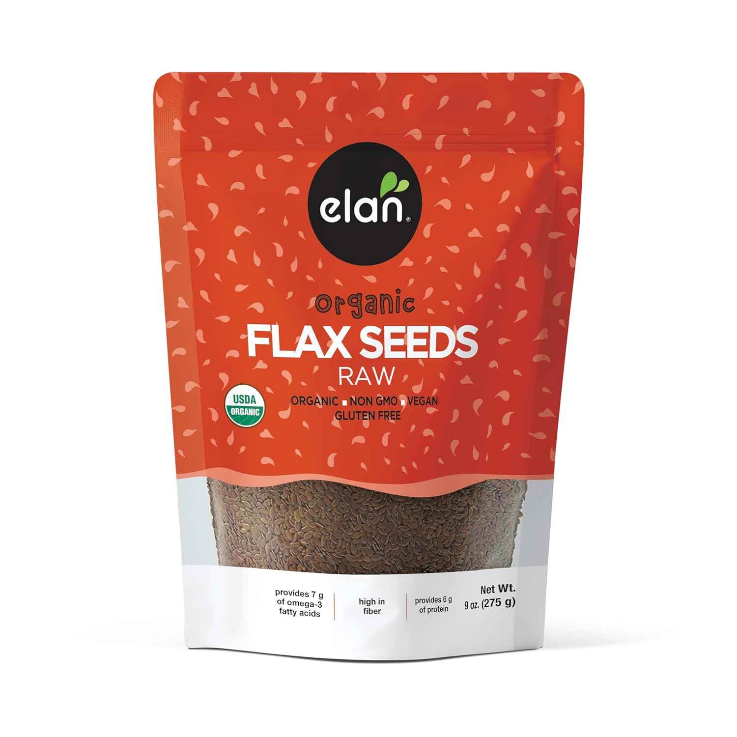 Elan Organic Flax Seed, 9.7 oz Pack of 2 – Clean, Food-Safe Whole Seeds for Allergy-Aware Family Kitchens