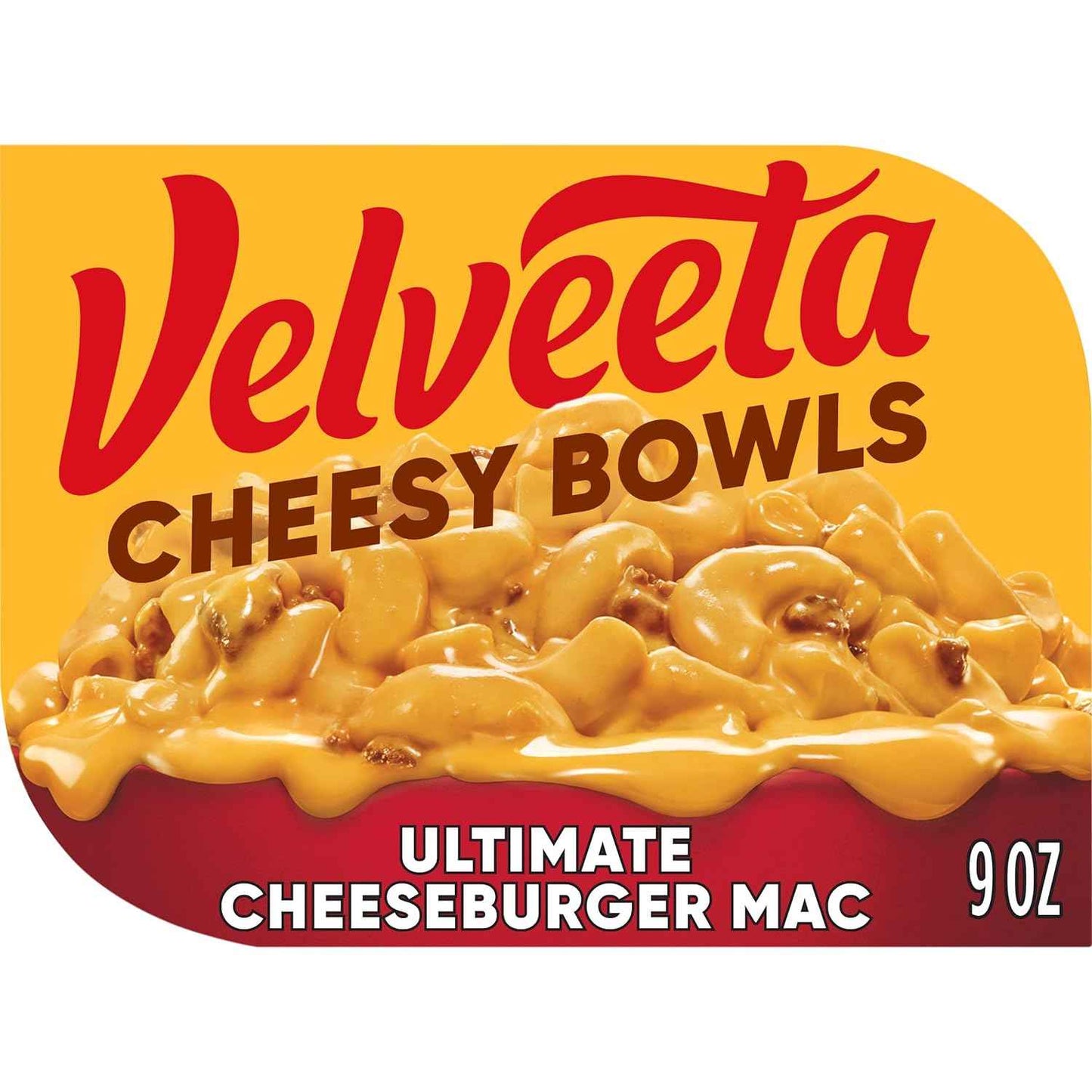 Velveeta Cheeseburger Mac Bowl – Quick Desk Microwave Meal for Back-to-Back Workdays, 9 oz Ready-to-Heat Tray