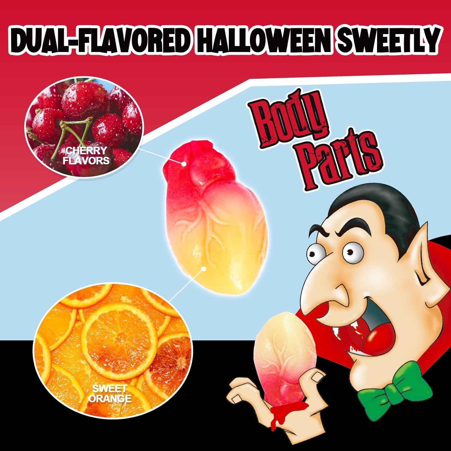 Amos Spooky Gummy Body Parts – Eye-Catching Halloween Dessert Table Decor for Living Room & Dining Room Displays