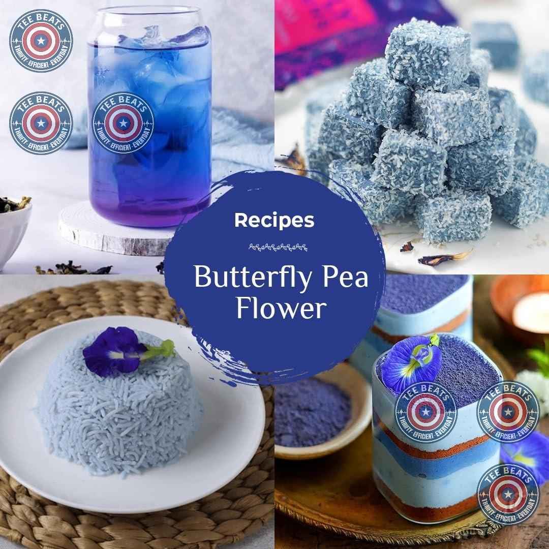 BLUE TEA Whole Flower Butterfly Pea Pyramid Sachets – Housewarming Gift for Her, Color-Changing Herbal Tea, 10 Bags
