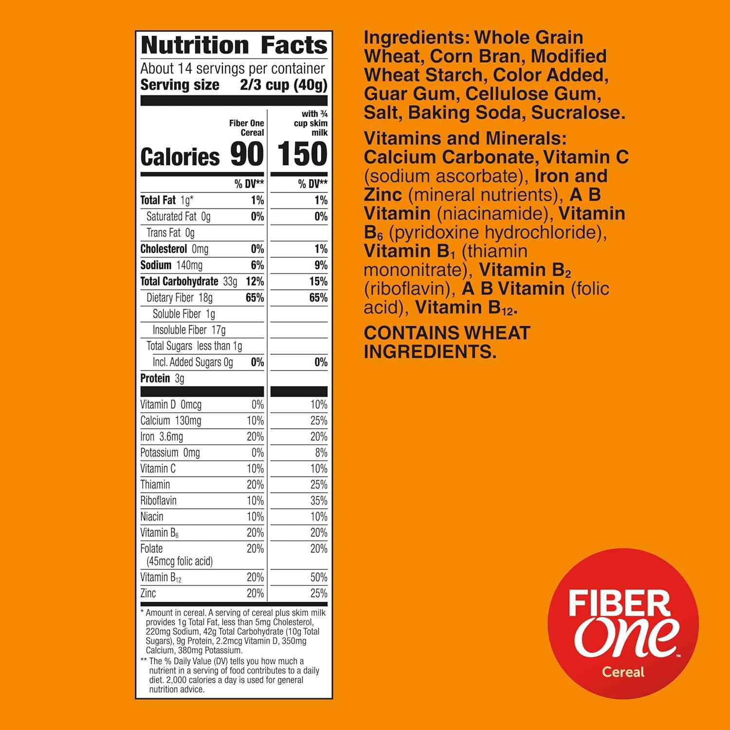 Fiber One Cereal, Original Bran – Digestive Wellness Cereal for Morning Routine, 19.6 oz