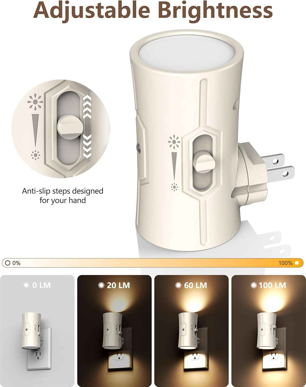 Scandinavian Night Light Plug into Wall 2 Pack – 3000K Warm White LED Nightlight for Cozy Bedroom and Living Room Ambiance