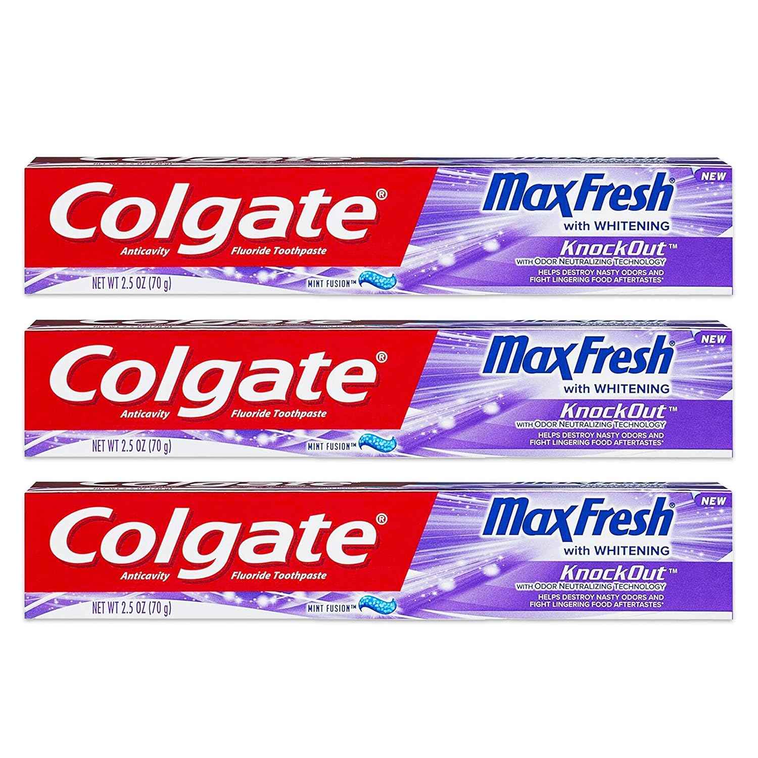 Colgate Max Fresh Knockout Gel Toothpaste, 2.5 Ounce Pack Of 3