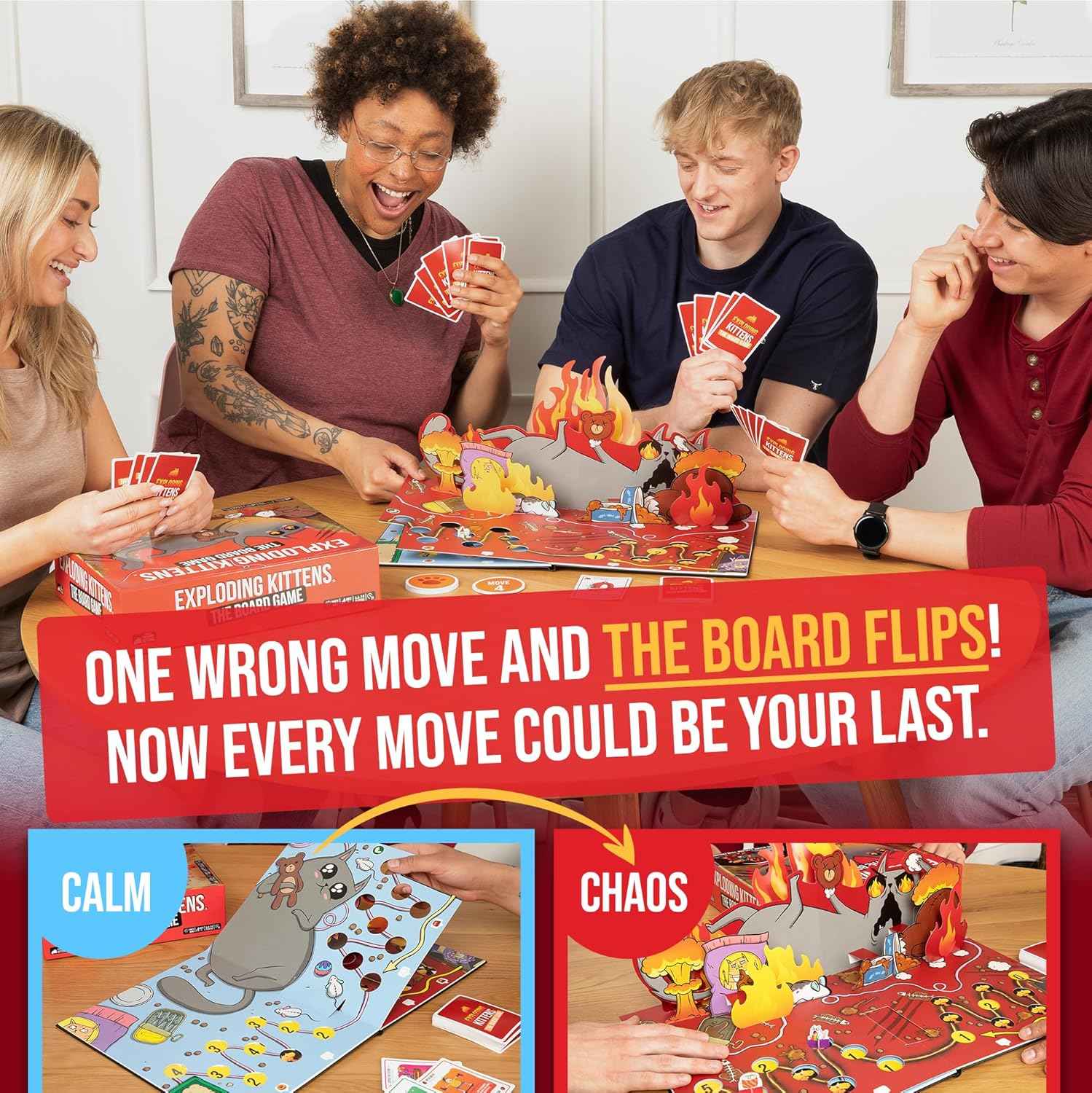 Exploding Kittens: The Board Game - The Action Packed Party Game to Celebrate 10th Birthday - 2-6 Players Aged 7+ - Great for Adults, Teens, Collectors, Kids