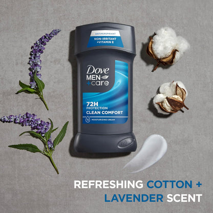 DOVE_MEN_+_CARE_Antiperspirant_Deodorant_Stick_Clean_Comfort_Twin_Pack_72-Hour_Sweat_&_Odor_Protection_Antiperspirant_for_Men_With_1/4_Moisturizing_Cream_2.7_oz
