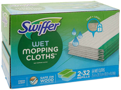 Swiffer Sweeper Wet Mopping Cloth Multi Surface Refills, Mops for Floor Cleaning, Febreze Lavender Scent