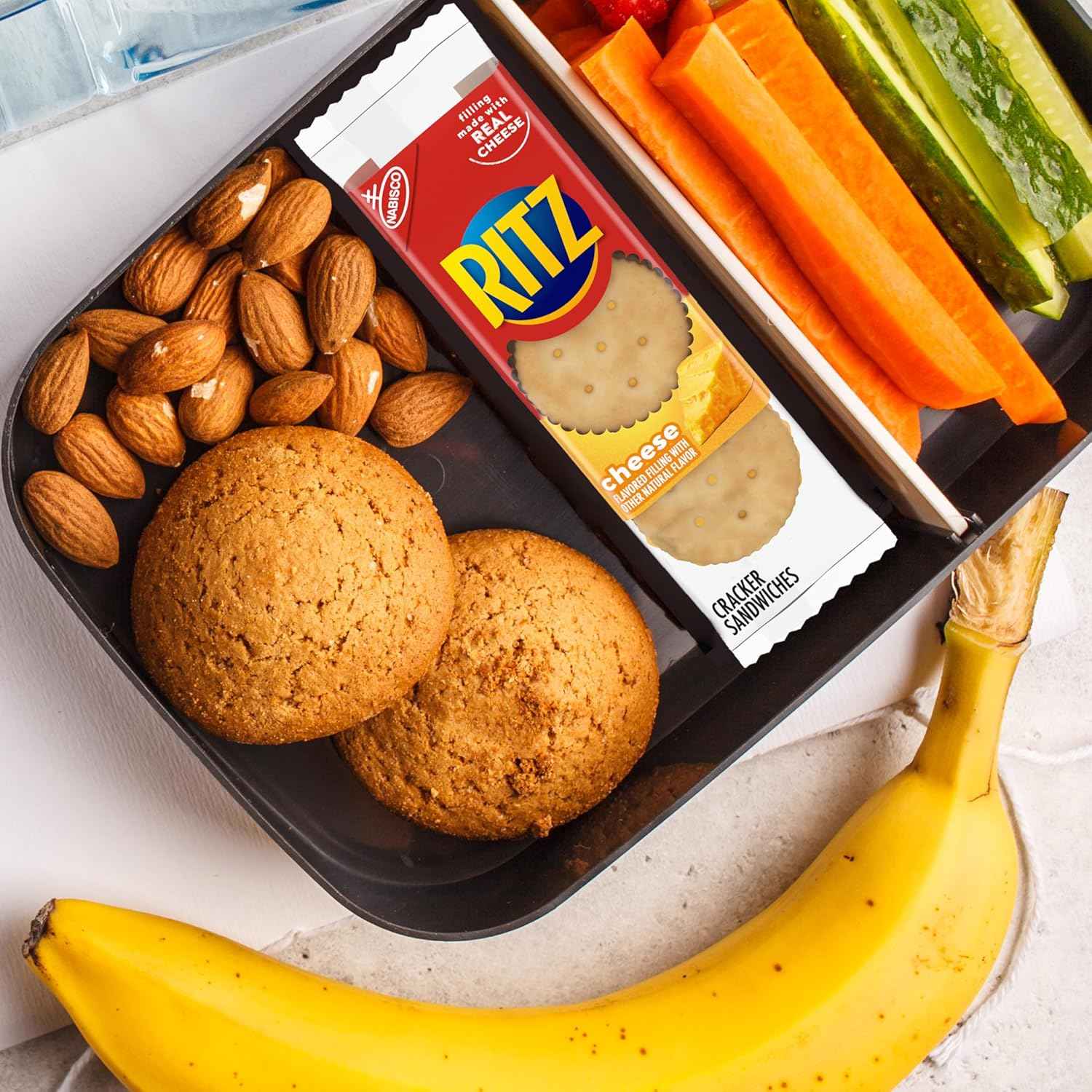 RITZ Cheese Sandwich Crackers, Lunch Snacks, 48 Snack Packs (6 Boxes, 6 Crackers Per Pack)