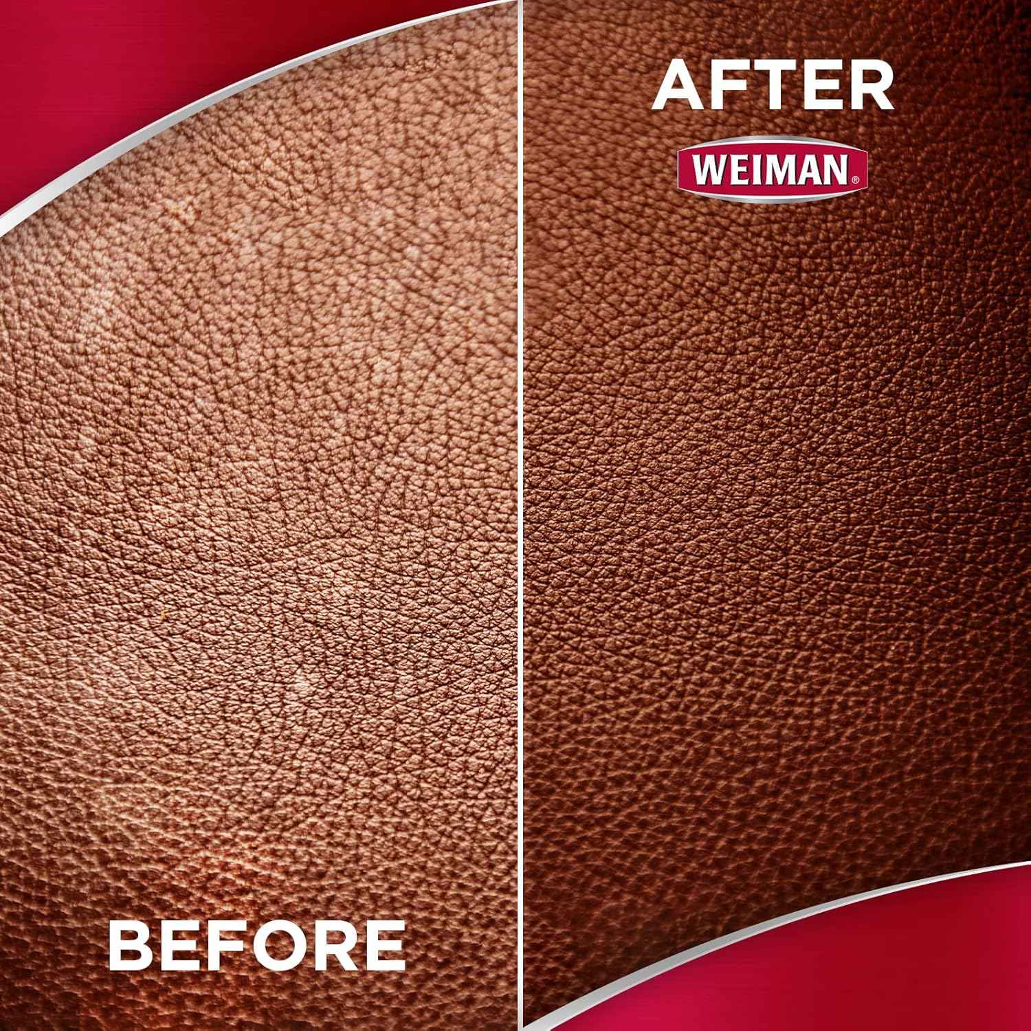 Weiman Leather Cleaner & Conditioner - Cleans, Restores & Protects Leather, UV Protection Prevent Cracking & Fading, For Car Seats, Sofas, Shoes, Bags & All Finished Leather Surfaces, 2 Pack, 22 FL Oz