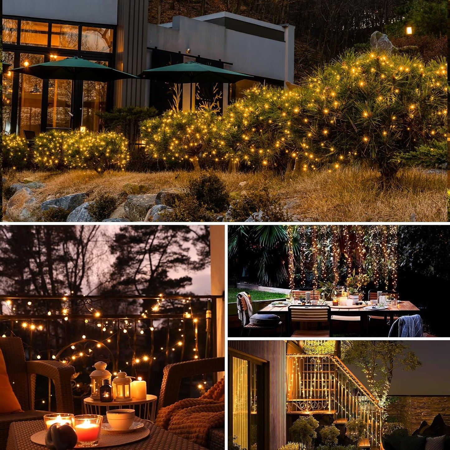 btfarm_4_Pack_Solar_String_Lights_Outdoor_-_Total_320LED_132FT_Solar_Fairy_Lights_Waterproof_8_Modes,_Copper_Wire_Solar_Powered_Twinkle_Light_for_Outside_Christmas_Tree_Garden_Wedding_Party,Warm_White
