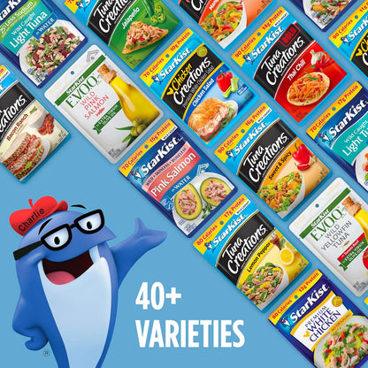 StarKist_Albacore_White_Tuna_in_Water,_6.4_oz_Pouch_(1_Pack)_Ready_to_Eat_Wild_Caught_Tuna,_19g_Protein_Per_Serving,_90_Calories_Per_Serving,_Gluten_Free,_Soy_Free,_Kosher,_Perfect_for_Meals_&_Snacks