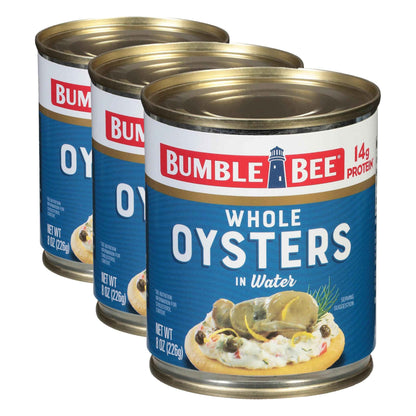 Bumble Bee Premium Select Canned Oysters, Can - Ready to Eat - 14g Protein per Serving - Gluten Free