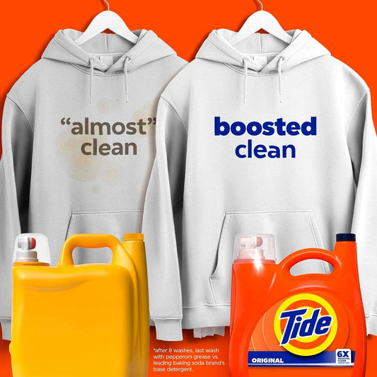 Tide Liquid Laundry Detergent, Boosted Clean Even in Cold Water with Concentrated Washing Soap