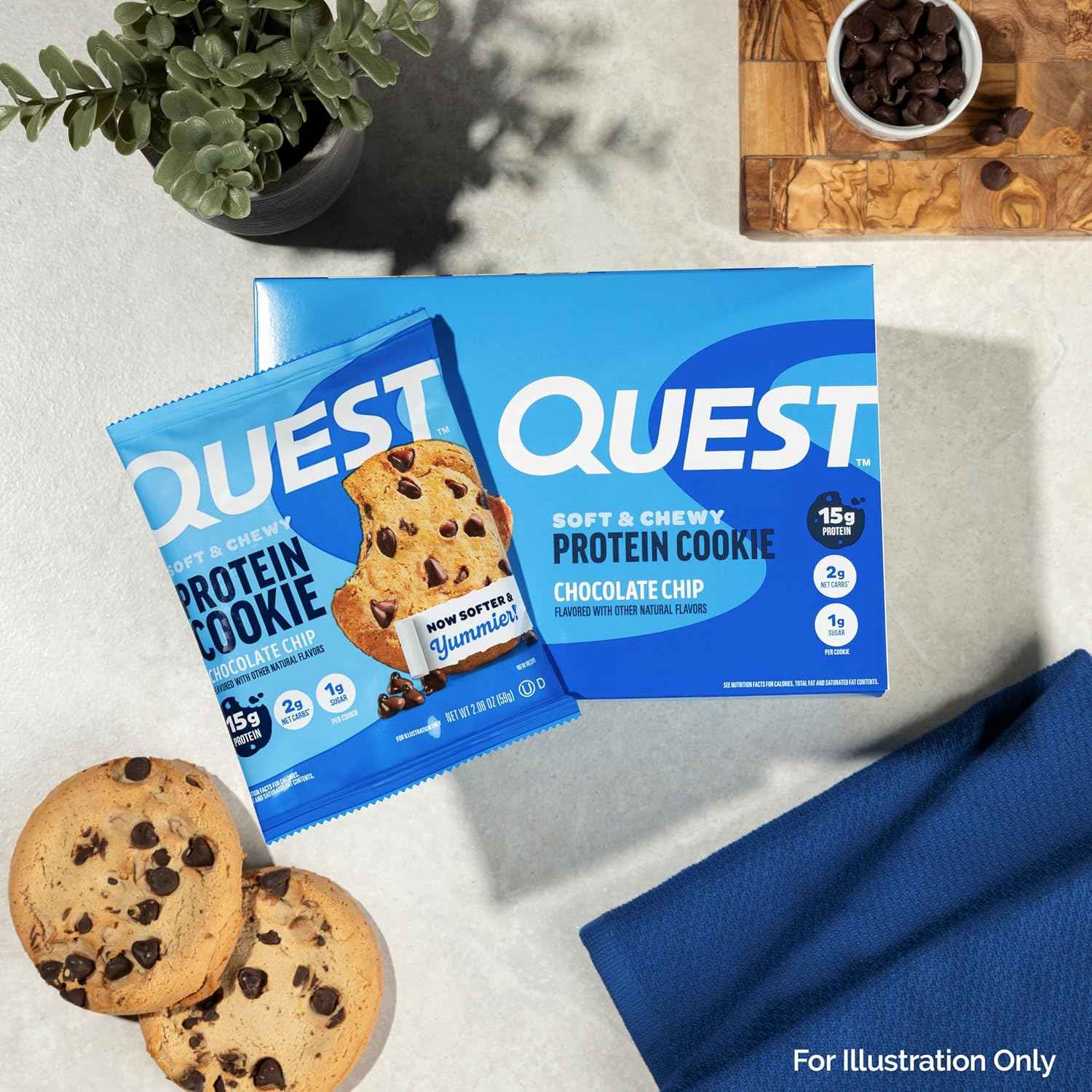 Quest Nutrition Protein Cookie, 15g Protein, 1g Sugar, 2g Net Carbs, Keto Friendly, High Protein, Low Carb; 12 Count