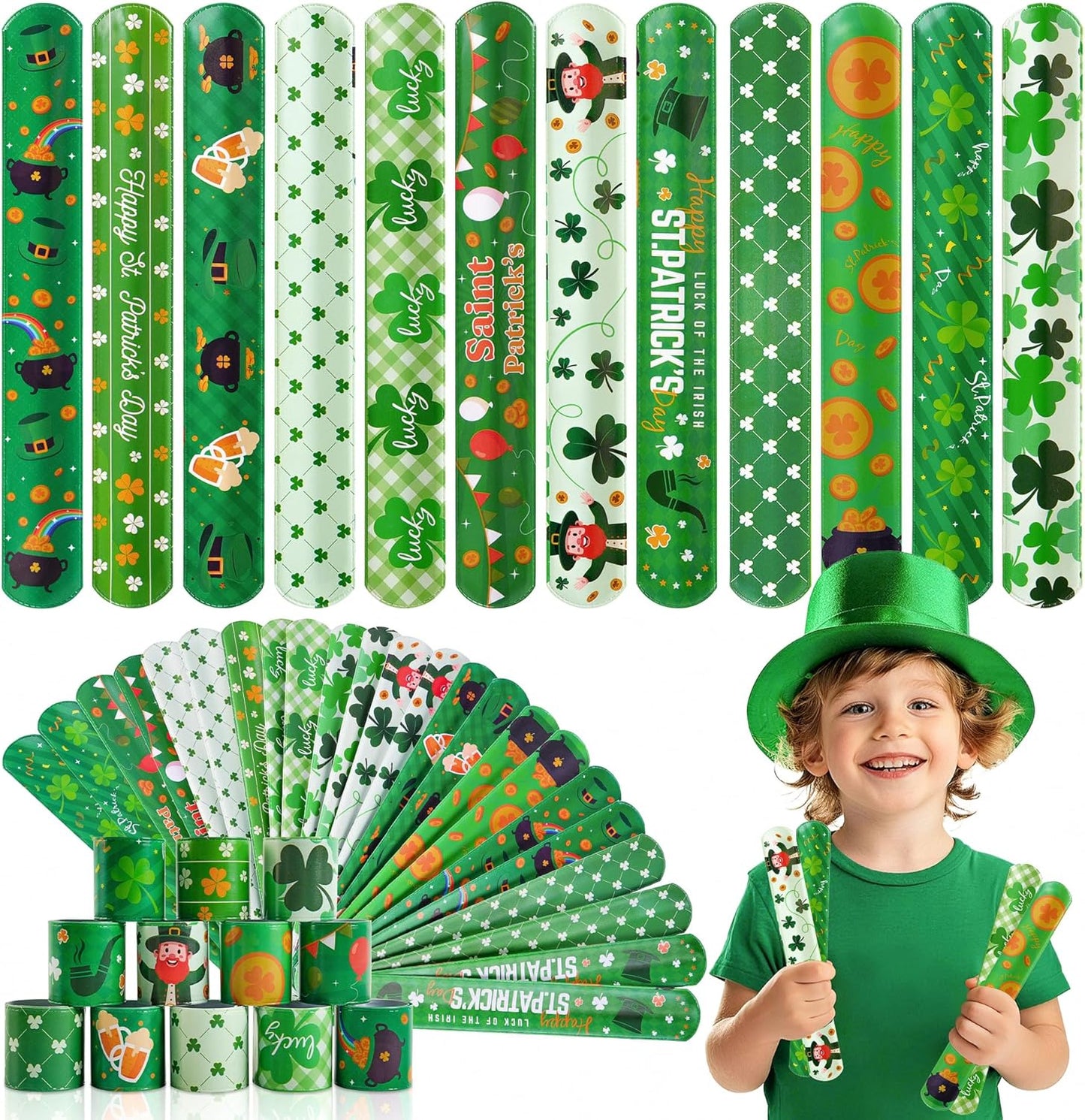 Childom_36_Pcs_St._Patrick's_Day_Slap_Bracelet,St_Patricks_Day_Favors,St_Patricks_Day_Decorations_Gifts_Bracelet_Decorations,Bracelets_Bulk_for_Home_School_Classroom_Prizes_Anniversary_Holiday_Outdoor
