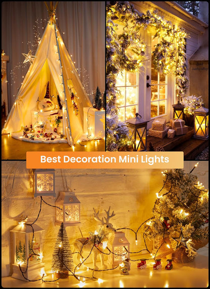 Brightown_LED_Christmas_Mini_Lights,_39Feet_100_LED_Clear_Bulbs_String_Lights_with_8_Light_Modes,_Connectable_Fairy_Lights_Plug_in_for_Outdoor_Xmas_Trees_Garland_Wreath_Holiday_Decorations,_Warm_White