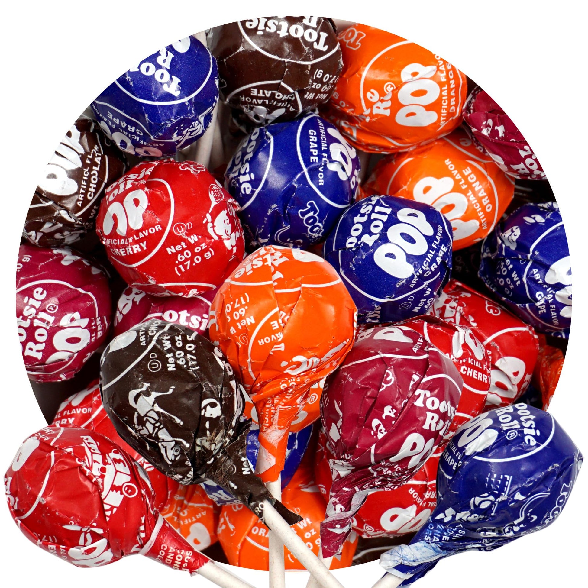 Classic Roll Pops with Chocolate Center Lollipops, 1lb Bulk Bag (Approx 22 Count), Original Assorted Fruit Flavors, The Hampton Popcorn &amp;amp; Candy Company
