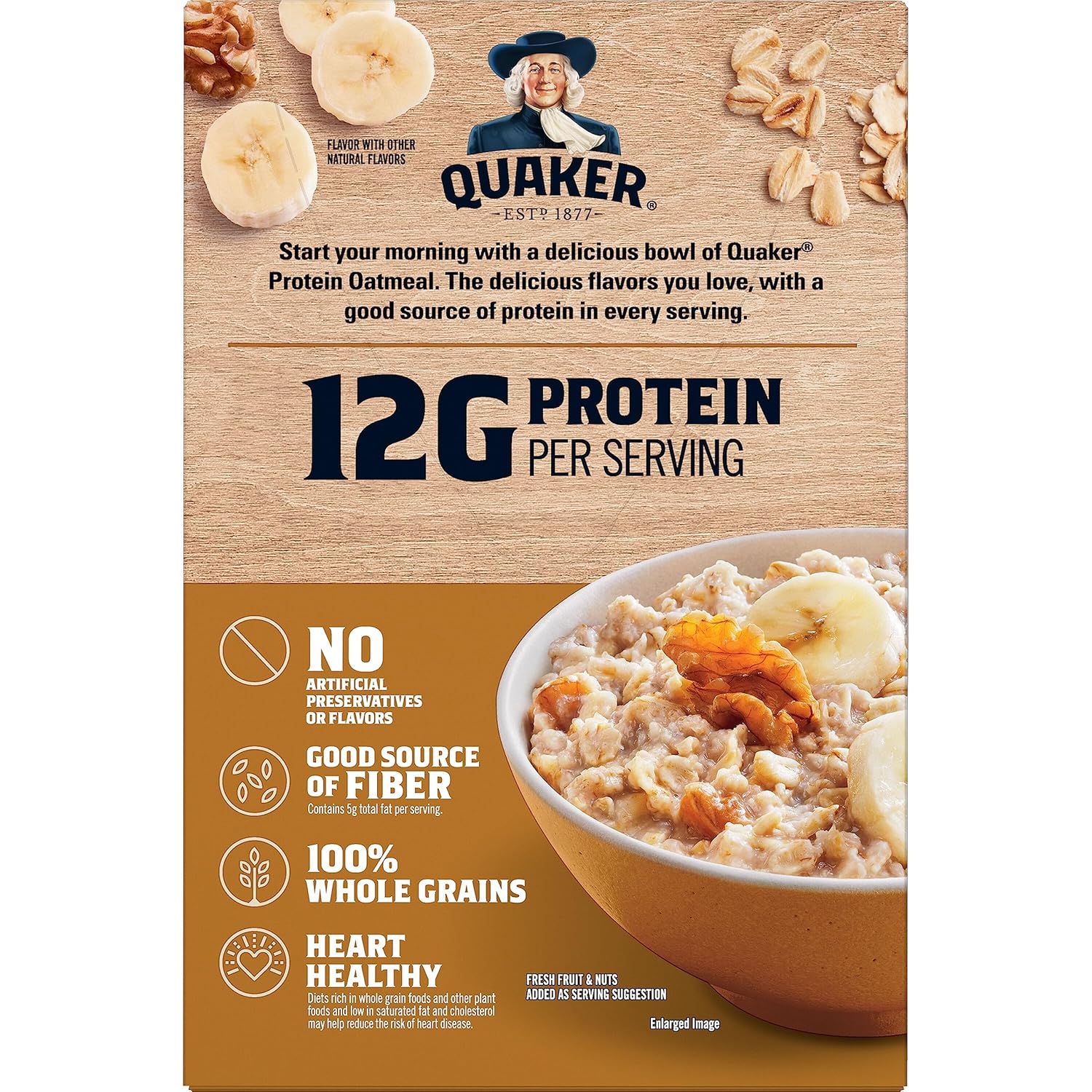 Quaker,_Protein_Instant_Oatmeal,_Banana_Nut,_12.9_Oz,_6_Count_(Pack_of_1)