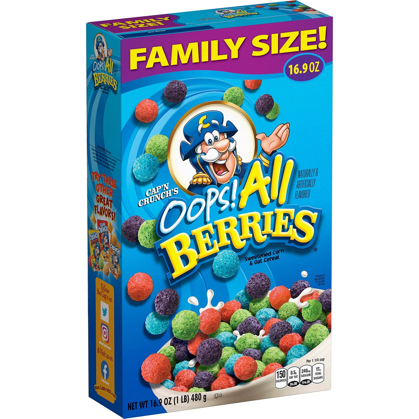 Cap&amp;#39;n Crunch Cereal, Oops All Berries, 16.9oz Box